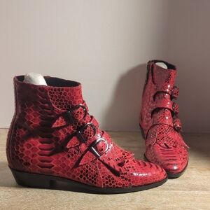 New Modern Vice Red Jet Snake Boots Eir 36